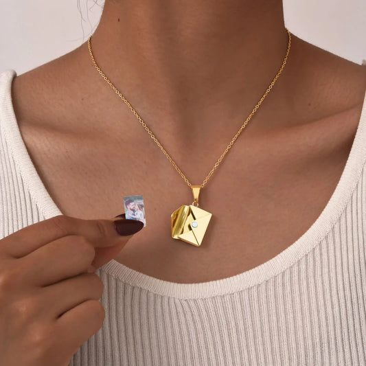 Personalized Envelope Locket Necklace