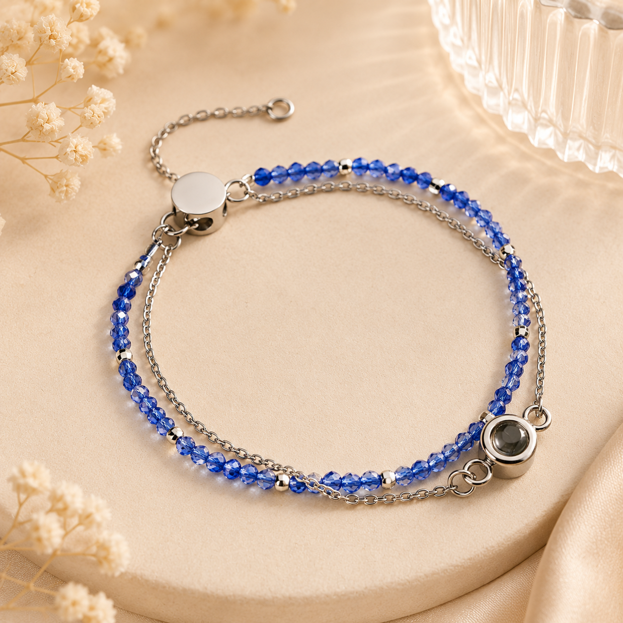 Custom Photo Projection Bracelet | Personalized Crystal Memory Bracelet