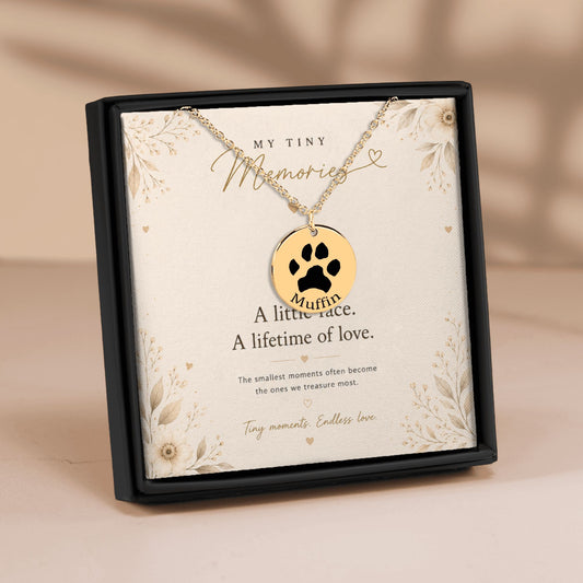 Personalized Paw Print Necklace | Custom Pet Keepsake Gift