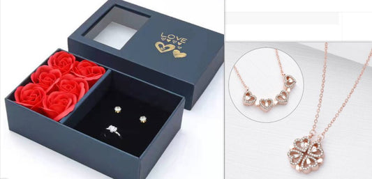 Retro Magnetic Four Leaf Clover Heart Necklace | Openable Pendant - My Tiny Memories