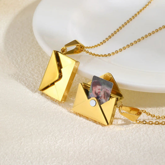 Personalized Envelope Locket Necklace