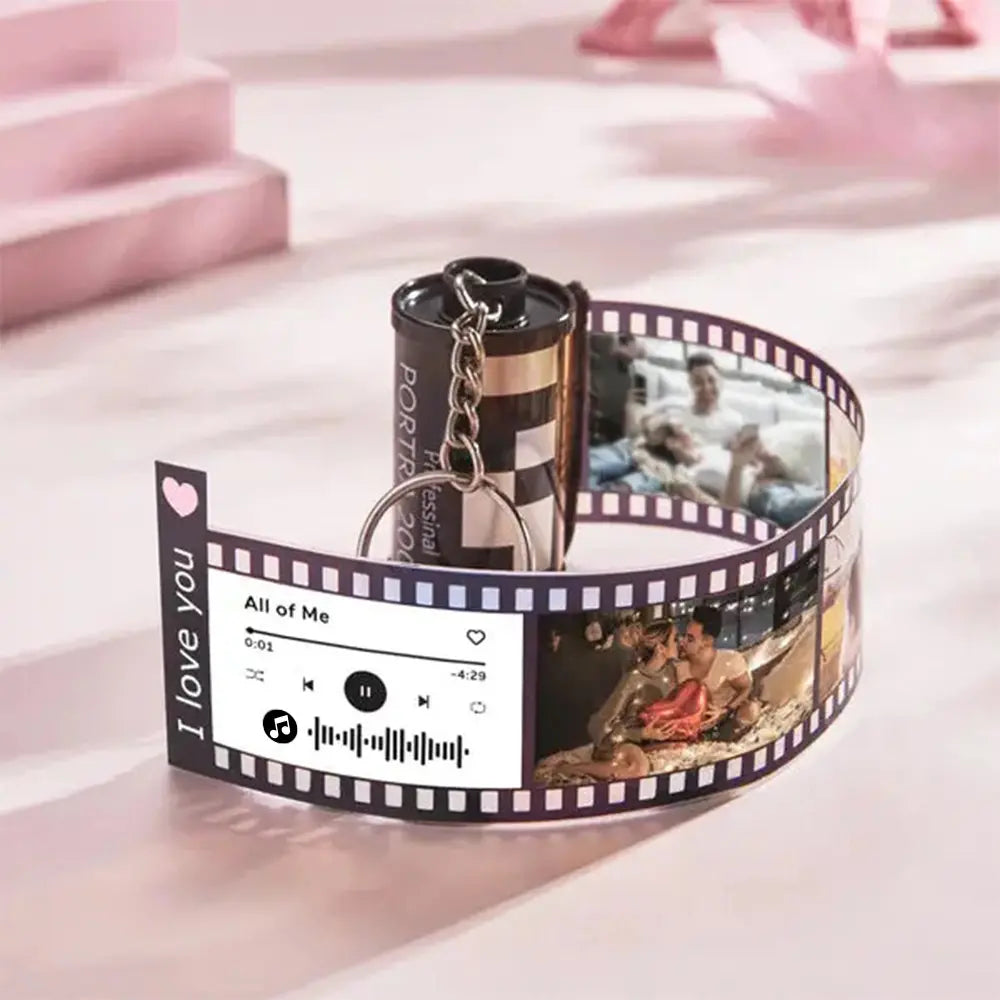 Custom Film Roll Keychain Personalized Photo Reel | Vintage Picture Keepsake Gift