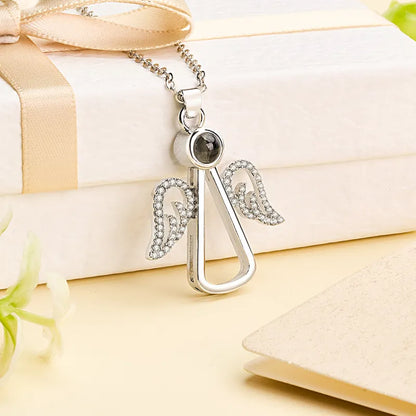 Personalized Angel Wing Projection Necklace | Custom Photo Keepsake