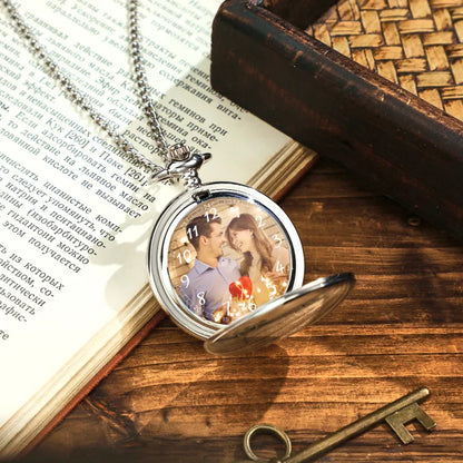 Personalized Photo Pocket Watch | Custom Engraved Keepsake Gift