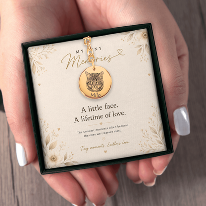 Personalized Cat Portrait Keychain | Custom Pet Photo Memorial Keychain