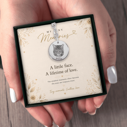 Personalized Cat Portrait Keychain | Custom Pet Photo Memorial Keychain