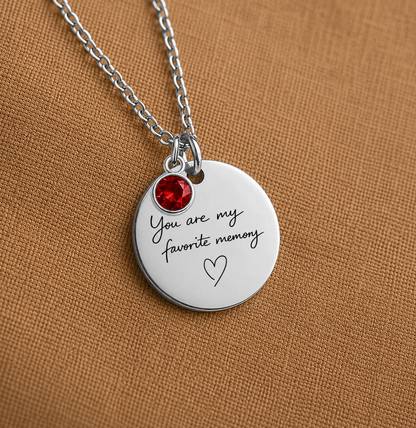 You Are My Favorite Memory Birthstone Necklace | Personalized Engraved Gift