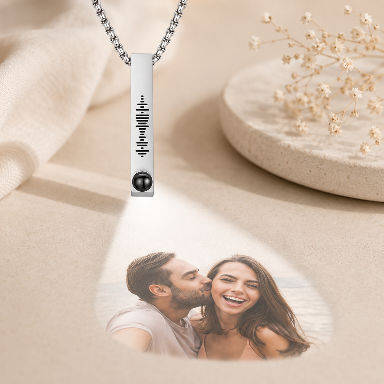 Personalized Music Projection Necklace | Custom Photo Keepsake