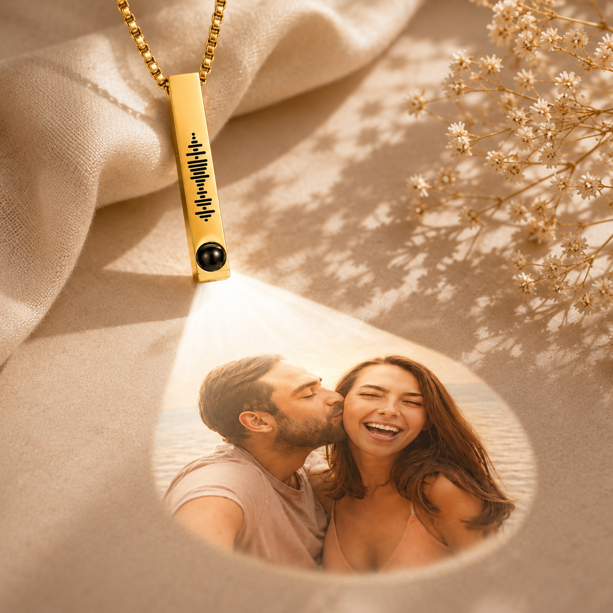 Personalized Music Projection Necklace | Custom Photo Keepsake