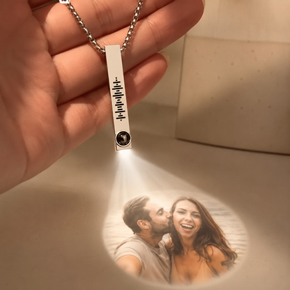 Personalized Music Projection Necklace | Custom Photo Keepsake