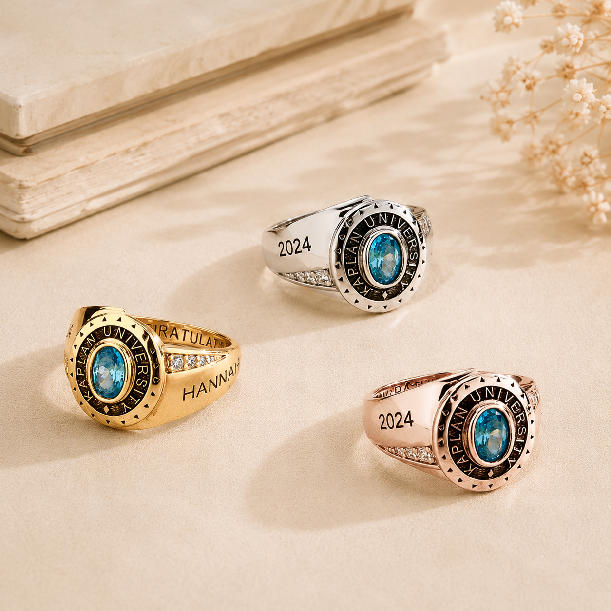 Custom Graduation Ring with Birthstone | Personalized Class Gift