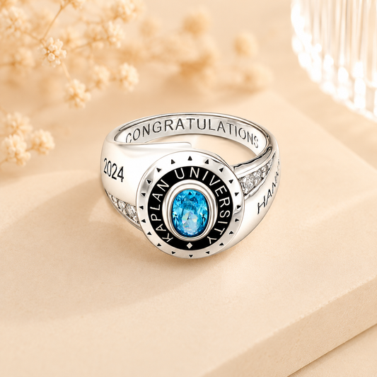 Custom Graduation Ring with Birthstone | Personalized Class Gift