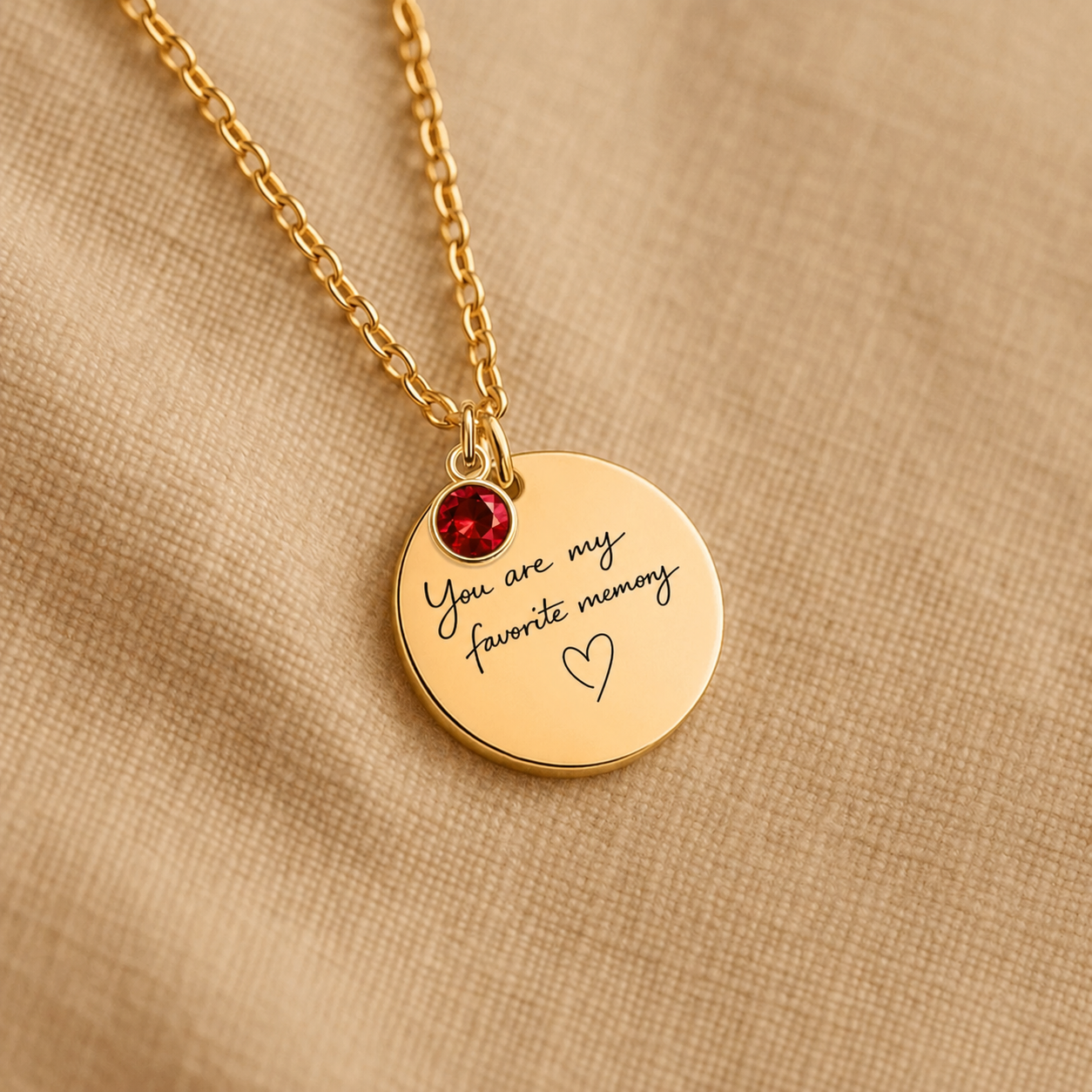 You Are My Favorite Memory Birthstone Necklace | Personalized Engraved Gift