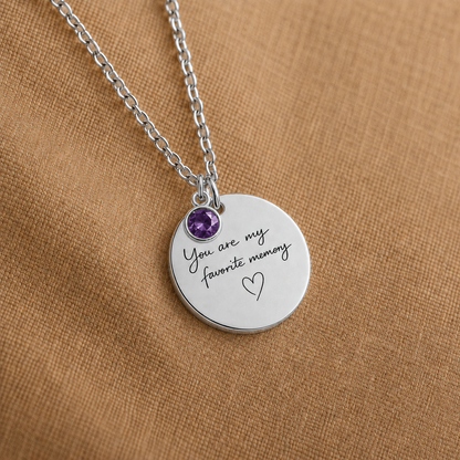 You Are My Favorite Memory Birthstone Necklace | Personalized Engraved Gift
