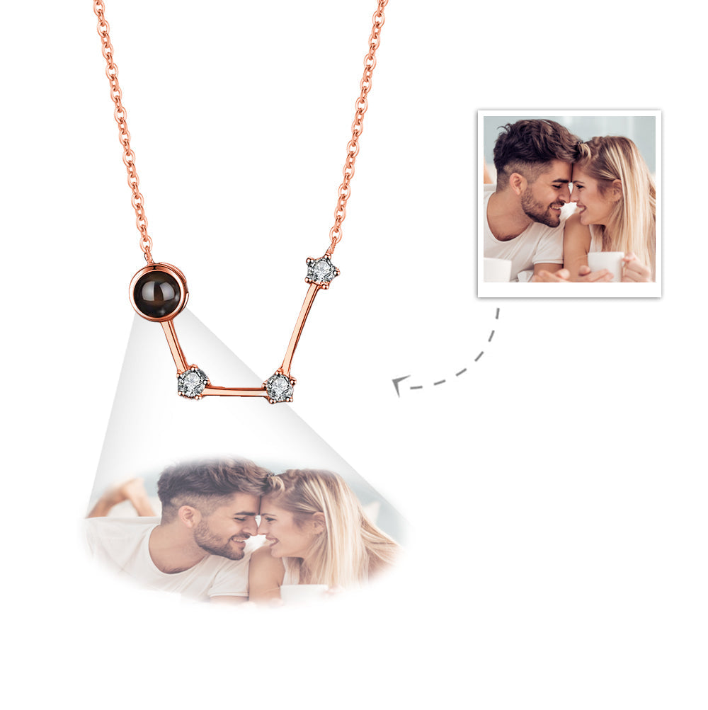 Custom Photo Projection Constellation Necklace | Zodiac Gift