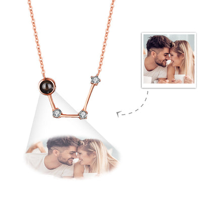 Custom Photo Projection Constellation Necklace | Zodiac Gift