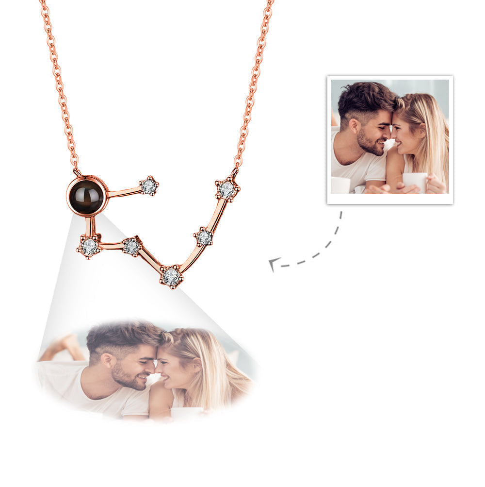 Custom Photo Projection Constellation Necklace | Zodiac Gift