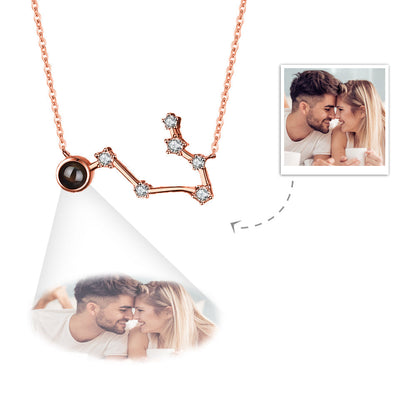 Custom Photo Projection Constellation Necklace | Zodiac Gift