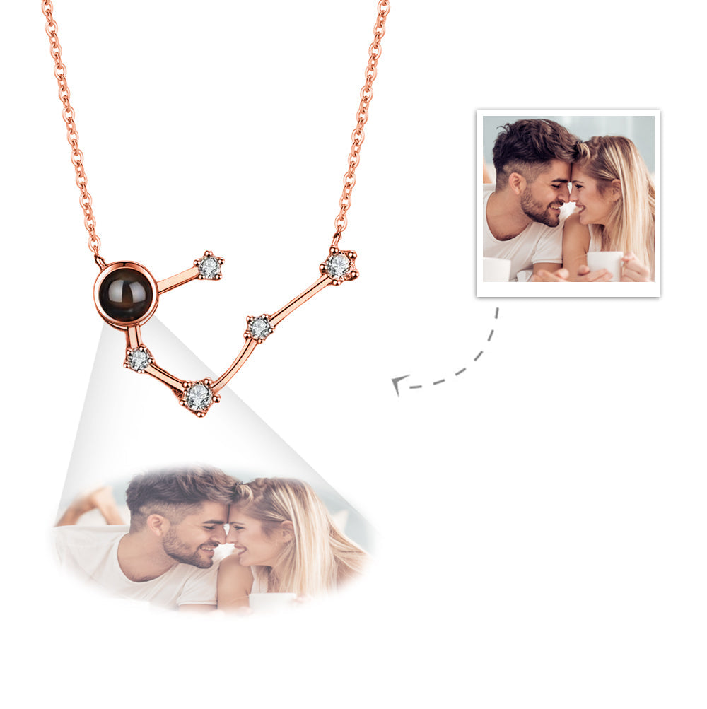 Custom Photo Projection Constellation Necklace | Zodiac Gift