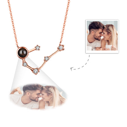 Custom Photo Projection Constellation Necklace | Zodiac Gift