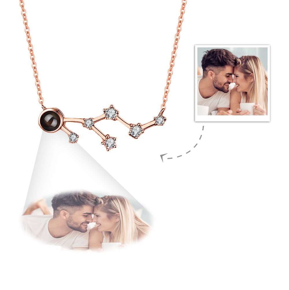 Custom Photo Projection Constellation Necklace | Zodiac Gift