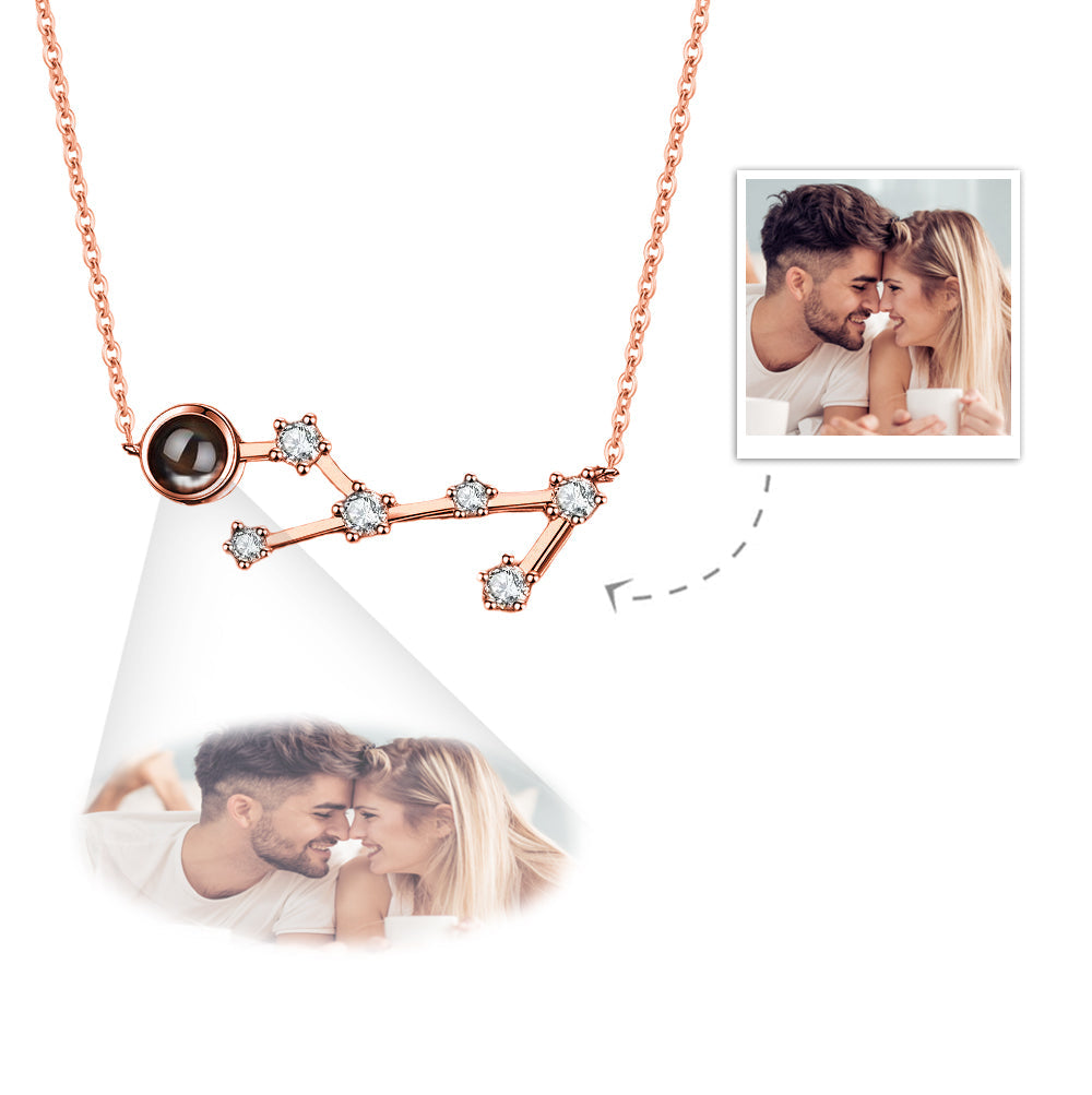 Custom Photo Projection Constellation Necklace | Zodiac Gift
