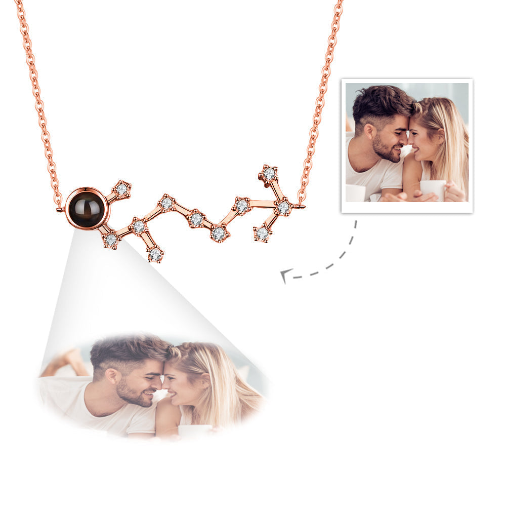 Custom Photo Projection Constellation Necklace | Zodiac Gift