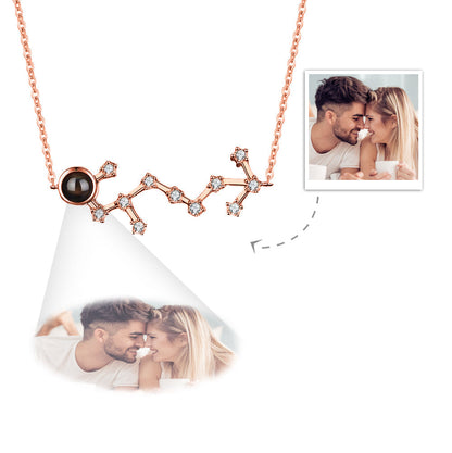 Custom Photo Projection Constellation Necklace | Zodiac Gift