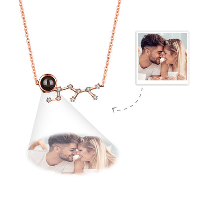 Custom Photo Projection Constellation Necklace | Zodiac Gift