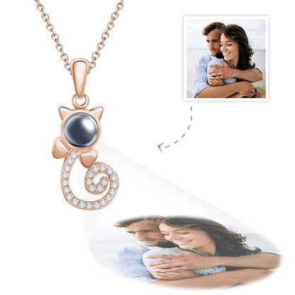 Personalized Cat Photo Projection Necklace | Custom Pet Keepsake Gift