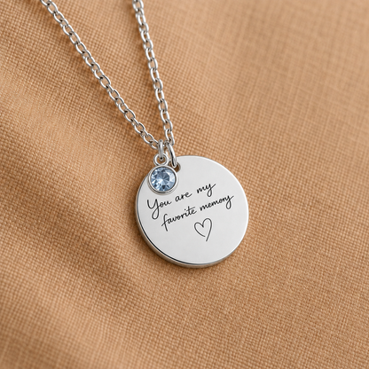 You Are My Favorite Memory Birthstone Necklace | Personalized Engraved Gift