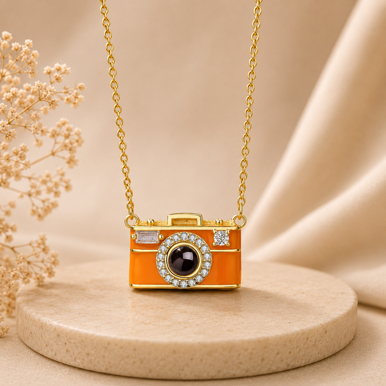 Personalized Camera Projection Necklace | Custom Photo Keepsake