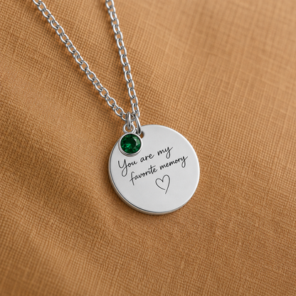 You Are My Favorite Memory Birthstone Necklace | Personalized Engraved Gift