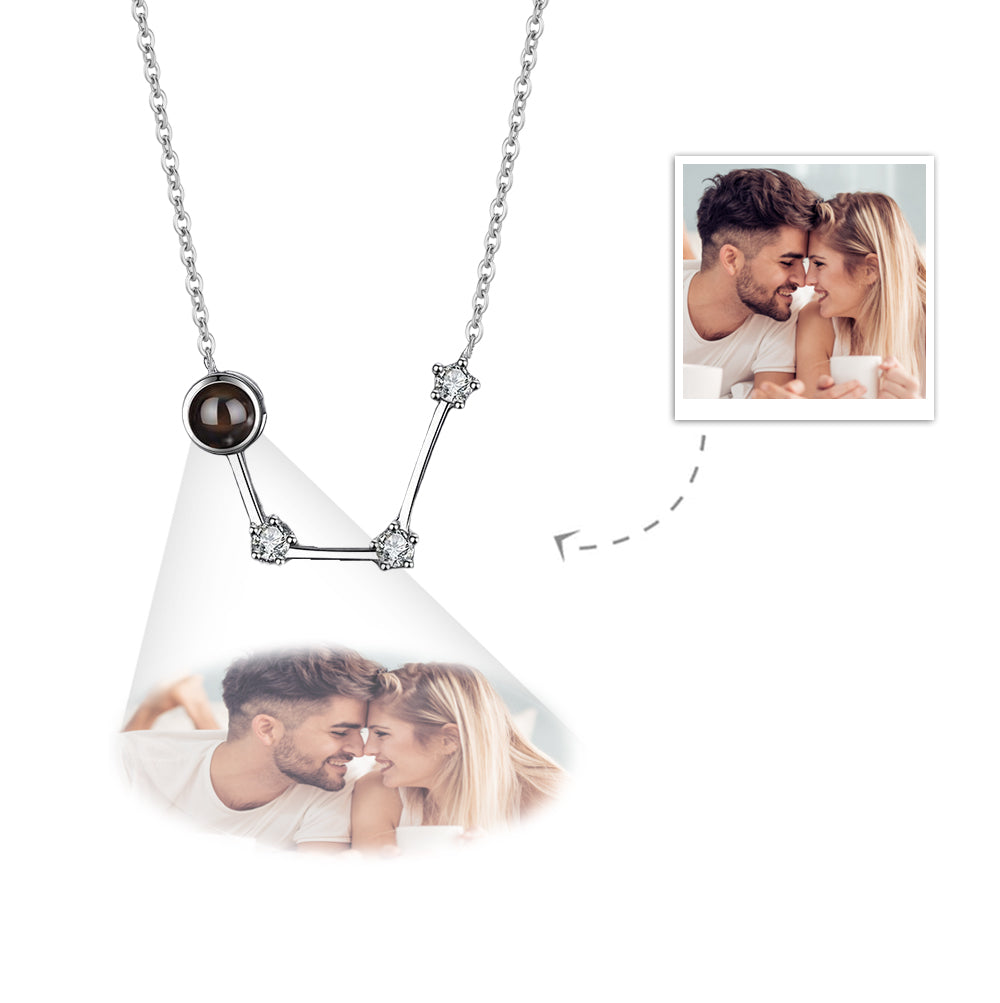 Custom Photo Projection Constellation Necklace | Zodiac Gift