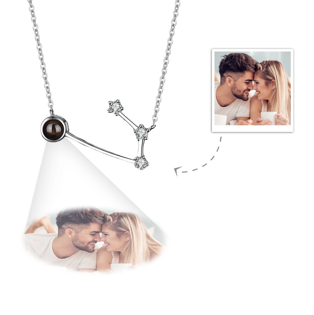 Custom Photo Projection Constellation Necklace | Zodiac Gift