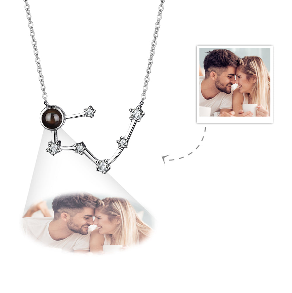 Custom Photo Projection Constellation Necklace | Zodiac Gift