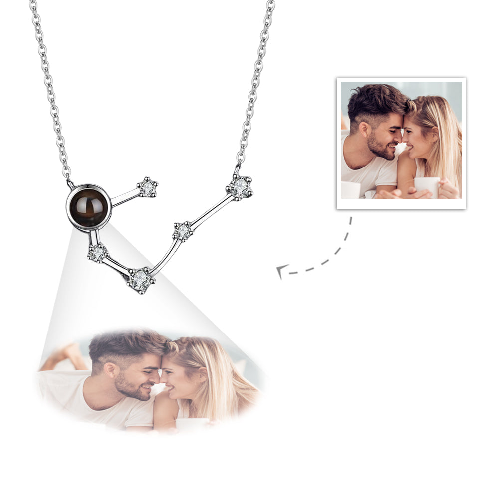 Custom Photo Projection Constellation Necklace | Zodiac Gift