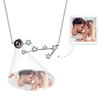 Custom Photo Projection Constellation Necklace | Zodiac Gift