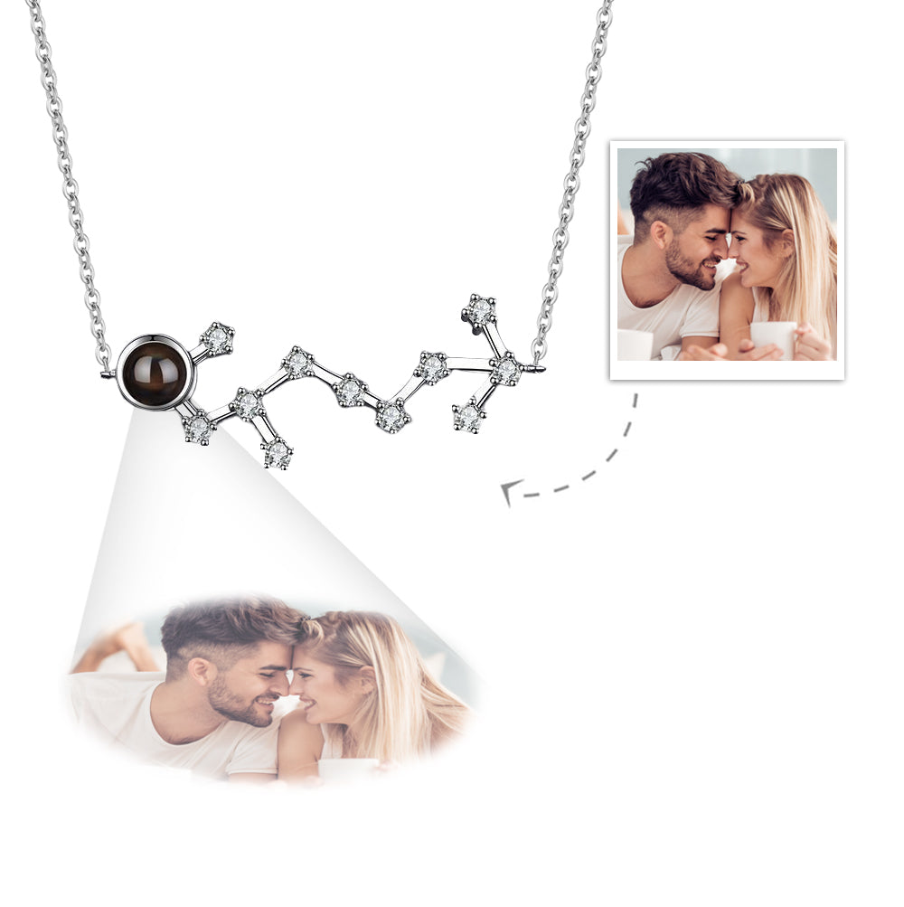 Custom Photo Projection Constellation Necklace | Zodiac Gift
