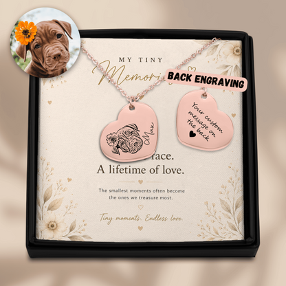 Personalized Pet Portrait Heart Necklace | Custom Photo Keepsake