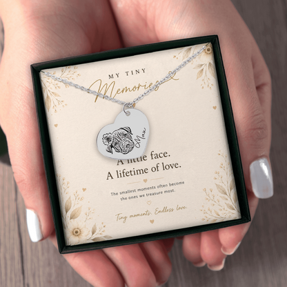 Personalized Pet Portrait Heart Necklace | Custom Photo Keepsake