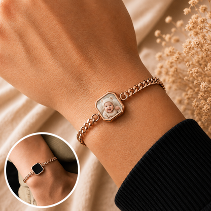 Personalized Baby Hidden Photo Bracelet – Custom Newborn Picture Bracelet