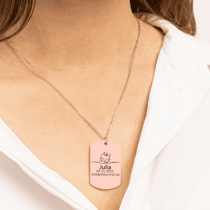 Personalized Baby Keepsake Necklace | Custom Engraved Memory Gift