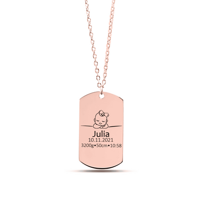 Personalized Baby Keepsake Necklace | Custom Engraved Memory Gift