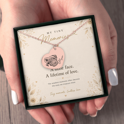 Personalized Pet Portrait Heart Necklace | Custom Photo Keepsake