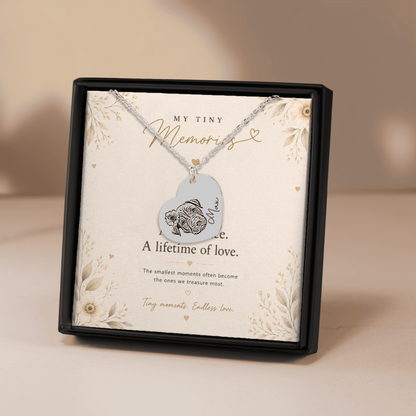 Personalized Pet Portrait Heart Necklace | Custom Photo Keepsake