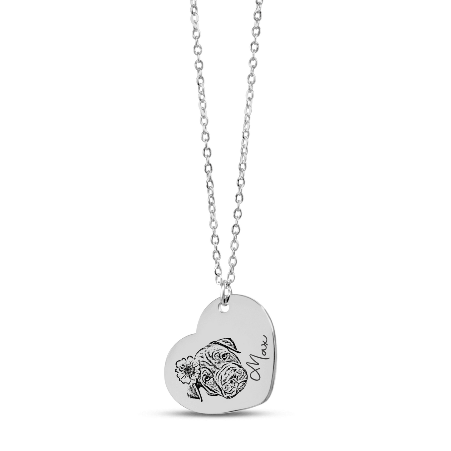 Personalized Pet Portrait Heart Necklace | Custom Photo Keepsake