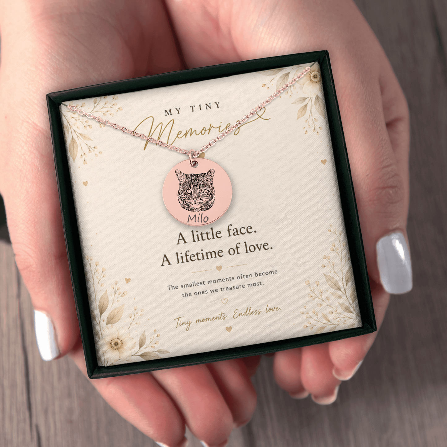 Personalized Cat Portrait Necklace | Custom Pet Keepsake Gift