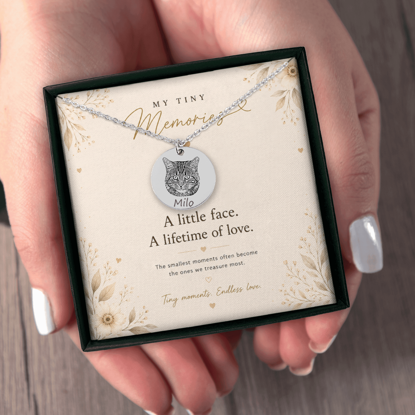 Personalized Cat Portrait Necklace | Custom Pet Keepsake Gift