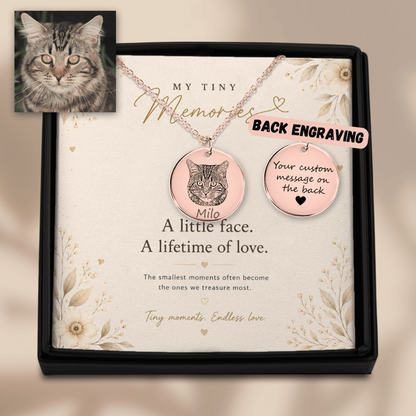 Personalized Cat Portrait Necklace | Custom Pet Keepsake Gift